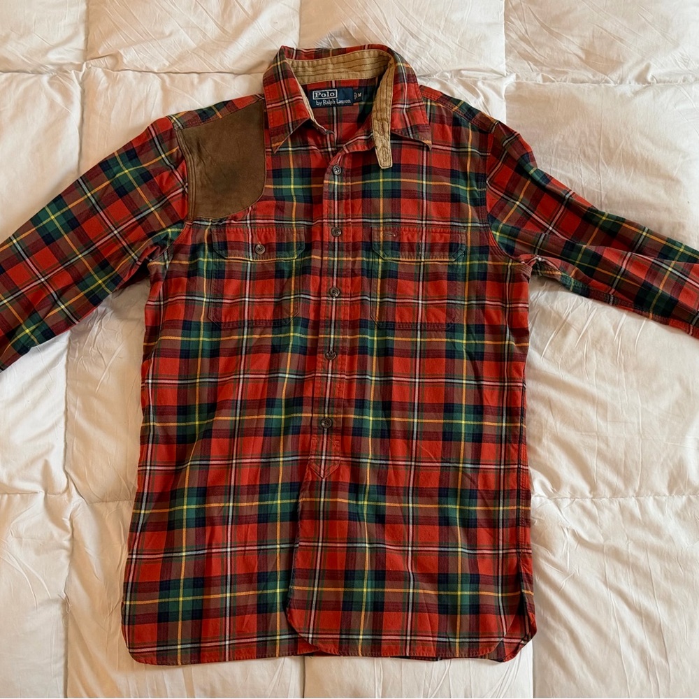 Polo by Ralph Lauren vintage Red and Green Plaid Button Down hunters Shirt